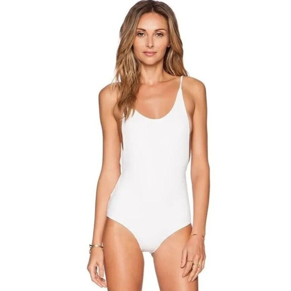 Rachel Pally White Low Back One-Piece Swimsuit Women's Size Medium